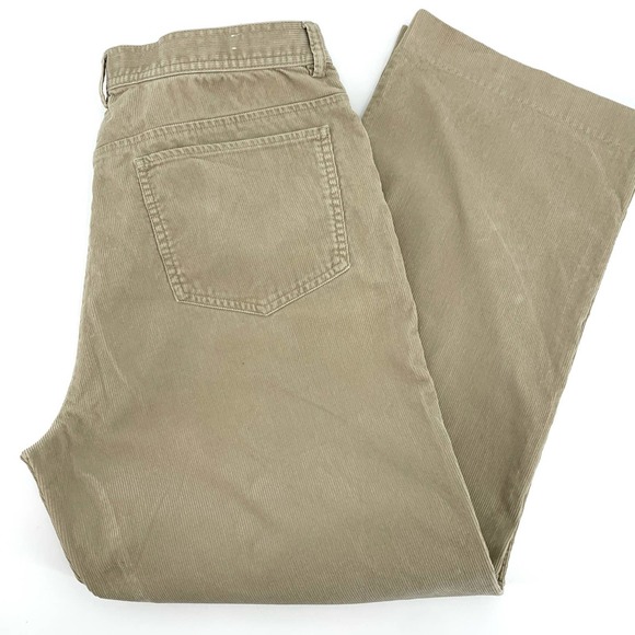 Calvin Klein Mens 36x30 Tan Corduroy Trouser Flat Front Straight Leg - Picture 1 of 9